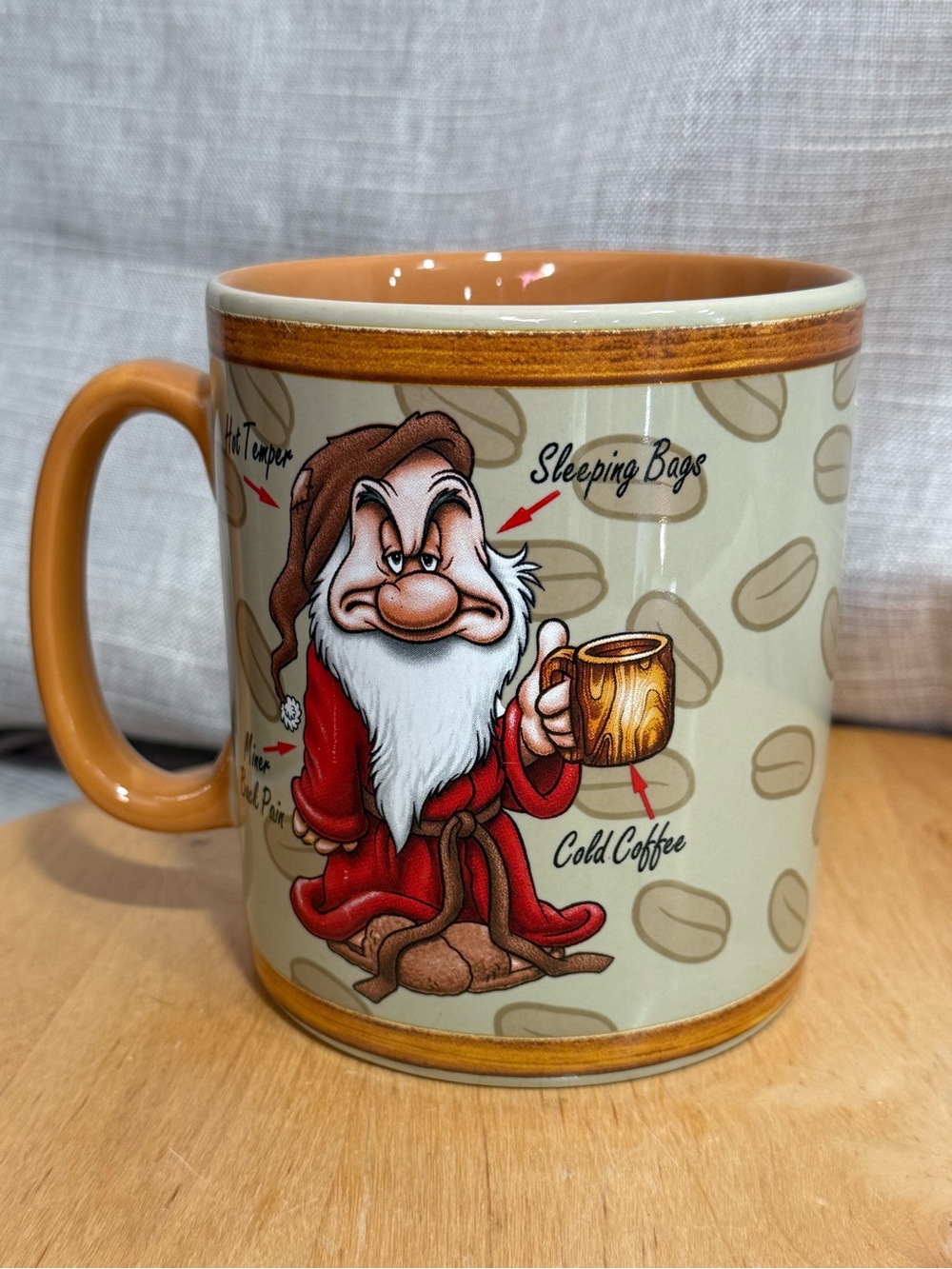 NWOT Disney Parks Snow White Wake Up Grumpy Dwarf XL Coffee Mug